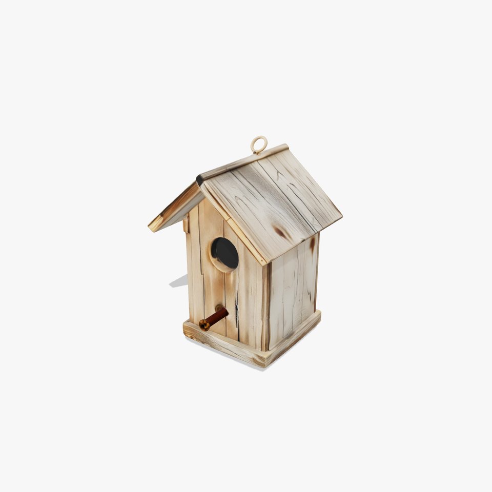 Rustic Wooden Birdhouse Model Pack